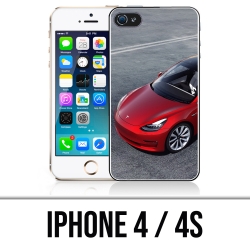 Coque iPhone 4 et 4S - Tesla Model 3 Rouge