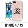 Coque iPhone 4 et 4S - Chanel Fond Rose