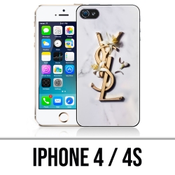 Coque iPhone 4 et 4S - YSL Yves Saint Laurent Marbre Fleurs