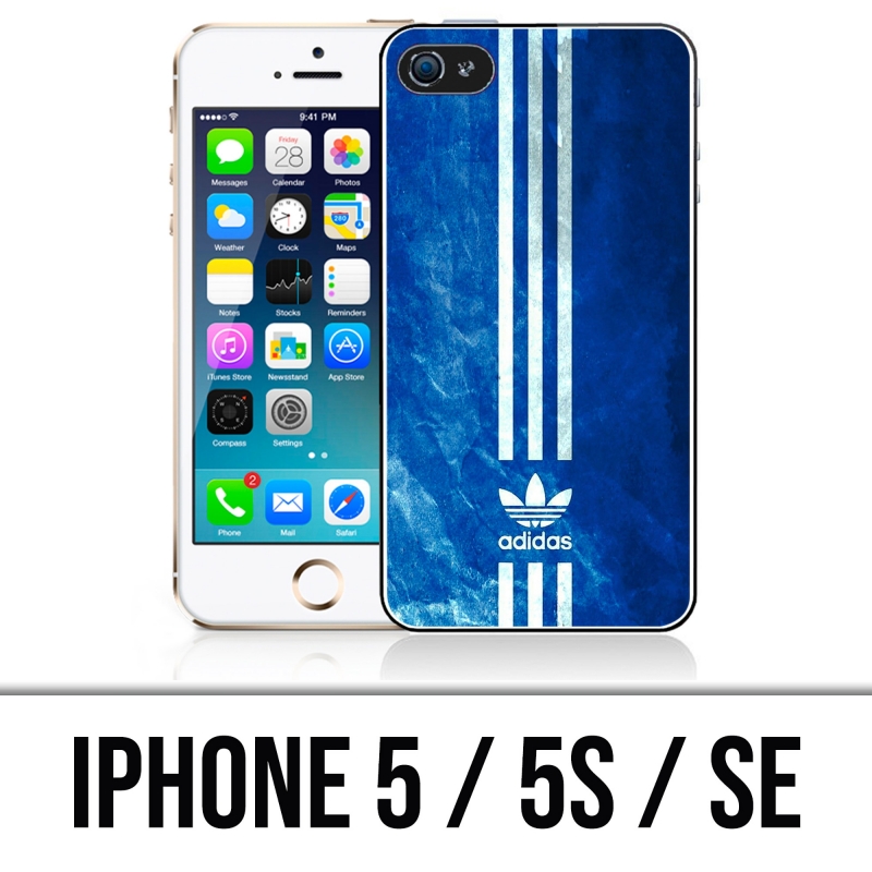 Cabeza Viscoso añadir Funda para iPhone 5, 5S y SE - Adidas Blue Stripes