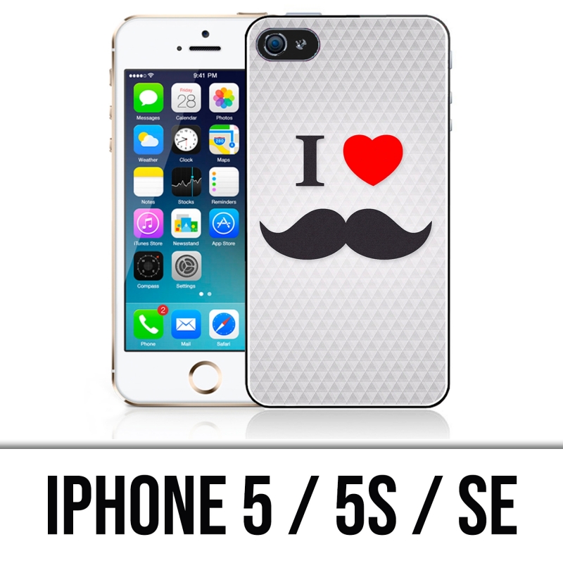 IPhone 5, 5S and SE case - I Love Mustache