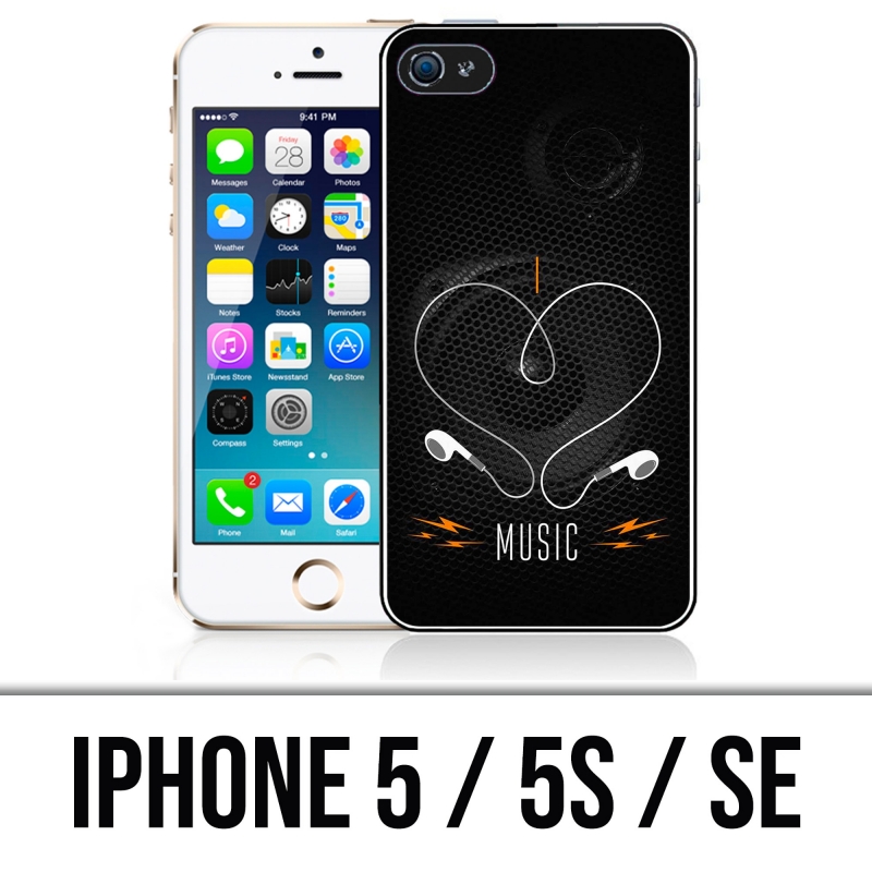 Carcasa para iPhone 5, 5S y SE - I Love Music