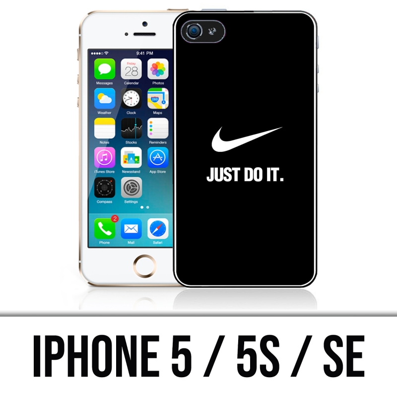 De Alpen interferentie Uit Case for iPhone 5, 5S and SE - Nike Just Do It Black