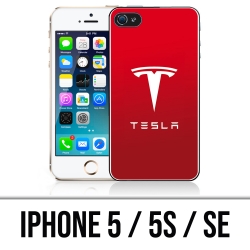 Carcasa para iPhone 5, 5S y SE - Tesla Logo Red