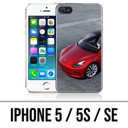 Coque iPhone 5, 5S et SE - Tesla Model 3 Rouge