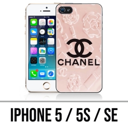 Carcasa para iPhone 5, 5S y SE - Fondo rosa Chanel