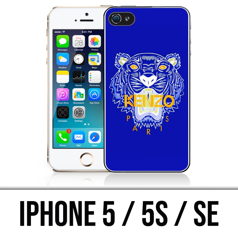 Coque iPhone 5, 5S et SE - Kenzo Tigre Bleu