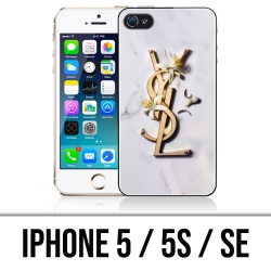 Coque iPhone 5, 5S et SE - YSL Yves Saint Laurent Marbre Fleurs