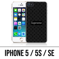 Custodia per iPhone 5, 5S e SE - Supreme Vuitton Nera