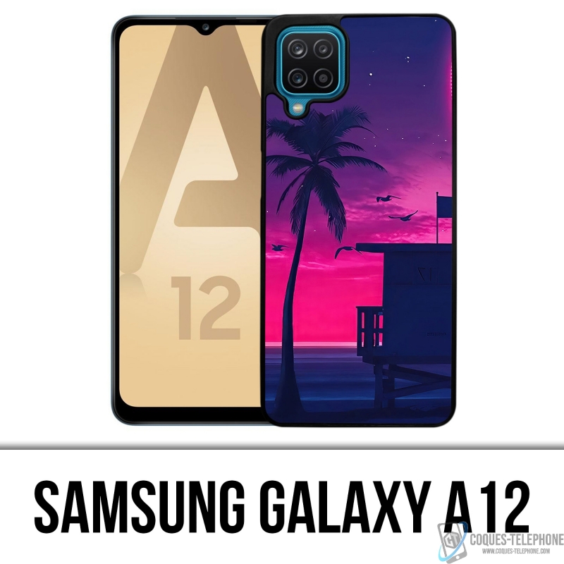 Custodia per Samsung Galaxy A12 - Viola Miami Beach
