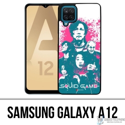 Funda Samsung Galaxy A12 - Splash de personajes del juego Squid