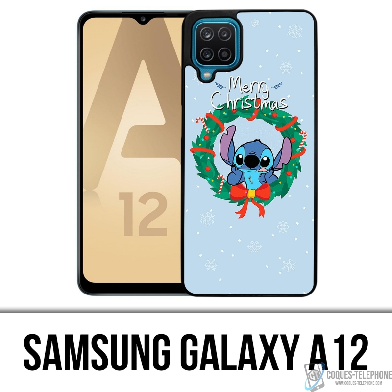 Coque Samsung Galaxy A12 - Stitch Merry Christmas