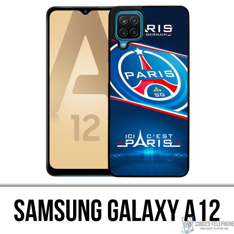 Coque Samsung Galaxy A12 - PSG Ici Cest Paris