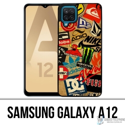 Custodia per Samsung Galaxy A12 - Logo Skate Vintage