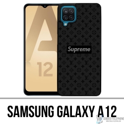 Samsung Galaxy A12 Case - Supreme Vuitton Schwarz