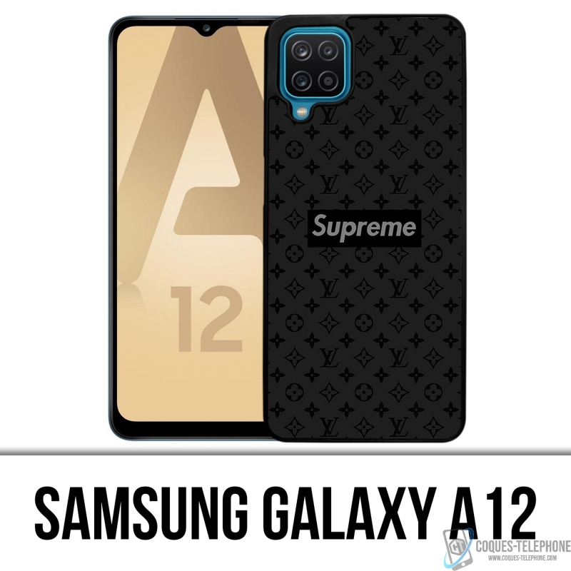 Coque Samsung Galaxy A12 - Supreme Vuitton Black