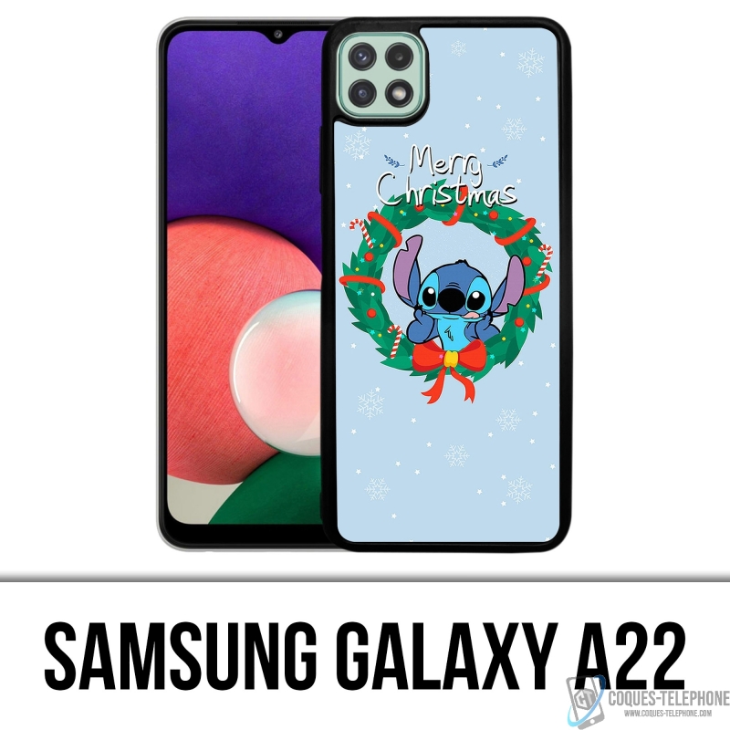 Coque Samsung Galaxy A22 - Stitch Merry Christmas