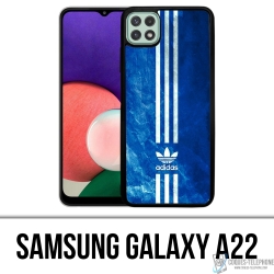 Coque Samsung Galaxy A22 - Adidas Bandes Bleu