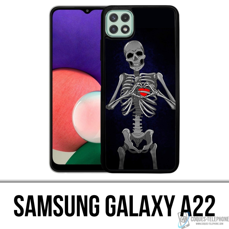 Coque Samsung Galaxy A22 - Coeur Squelette