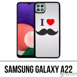Samsung Galaxy A22 Case - Ich liebe Schnurrbart