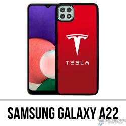 Custodia Samsung Galaxy A22 - Logo Tesla Rosso