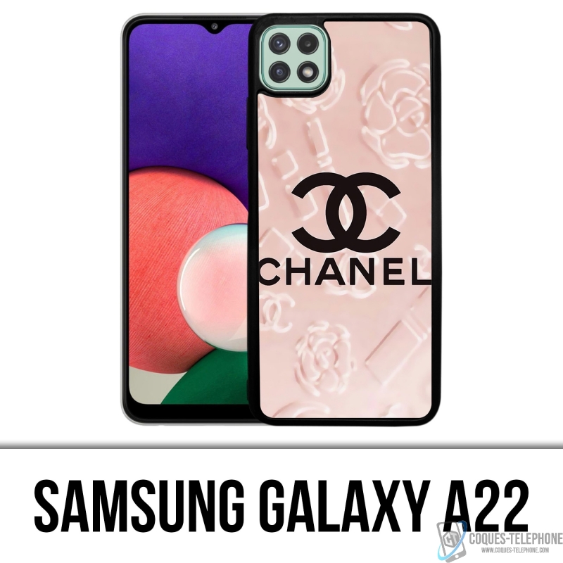 Funda Samsung Galaxy A22 - Fondo Rosa Chanel