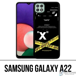 Custodia per Samsung Galaxy A22 - Righe incrociate bianco sporco