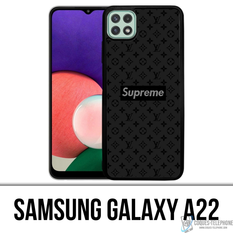Coque Samsung Galaxy A22 - Supreme Vuitton Black