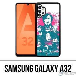 Samsung Galaxy A32 Case - Squid Game Characters Splash