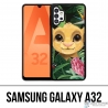 Coque Samsung Galaxy A32 - Disney Simba Bebe Feuilles