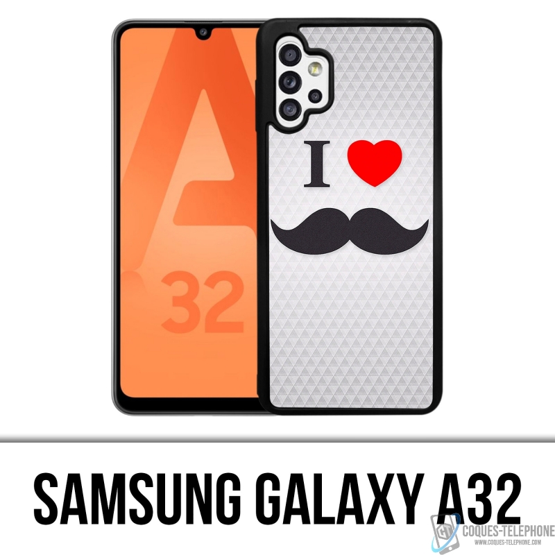 Samsung Galaxy A32 Case - Ich liebe Schnurrbart