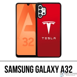 Custodia Samsung Galaxy A32 - Logo Tesla Rosso