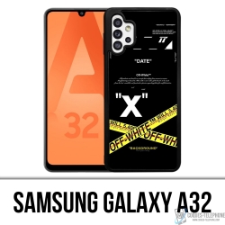 Custodia per Samsung Galaxy A32 - Righe incrociate bianco sporco