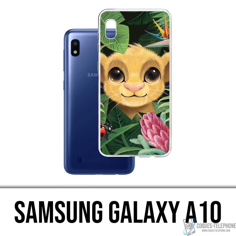 Coque Samsung Galaxy A10 - Disney Simba Bebe Feuilles