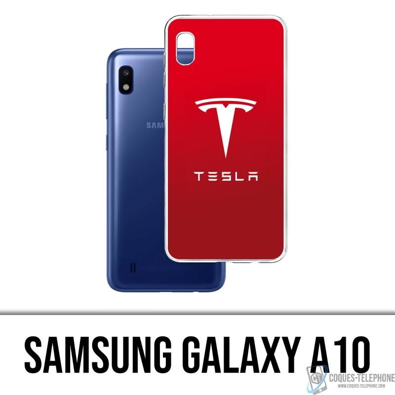 Coque Samsung Galaxy A10 - Tesla Logo Rouge