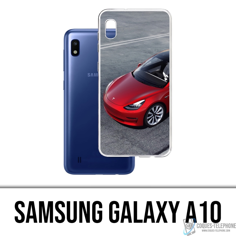 Coque Samsung Galaxy A10 - Tesla Model 3 Rouge