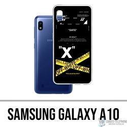 Custodia per Samsung Galaxy A10 - Righe incrociate bianco sporco