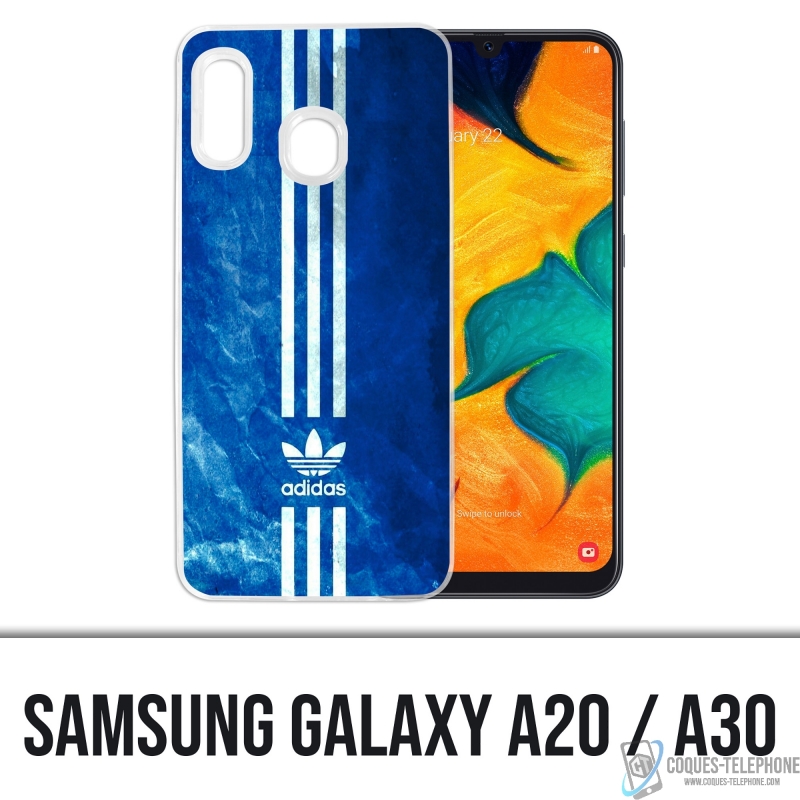 Samsung Galaxy A20 Case - Adidas Blue Stripes