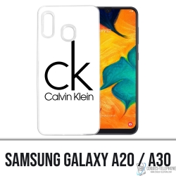 Coque Samsung Galaxy A20 - Calvin Klein Logo Blanc