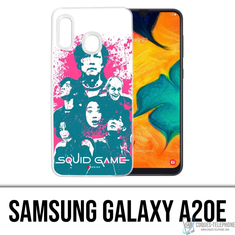Funda Samsung Galaxy A20e - Splash de personajes del juego Squid