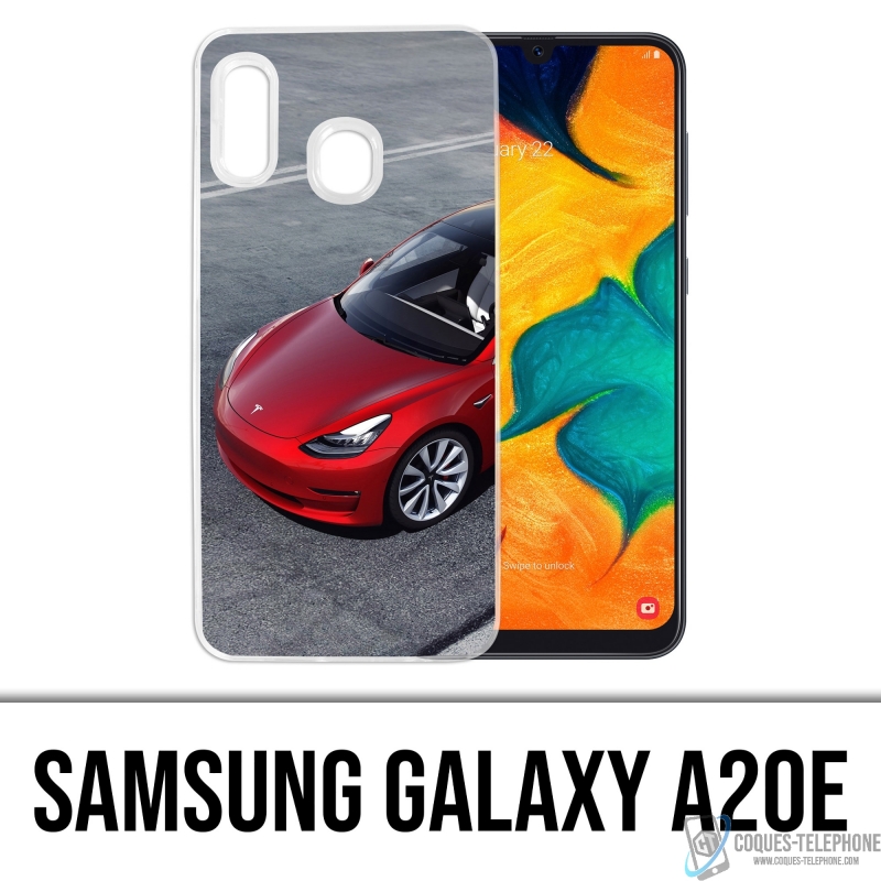 Coque Samsung Galaxy A20e - Tesla Model 3 Rouge