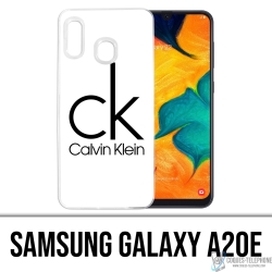 Custodia Samsung Galaxy A20e - Logo Calvin Klein Bianco