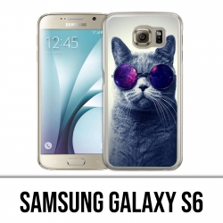 Coque Samsung Galaxy S6 - Chat Lunettes Galaxie