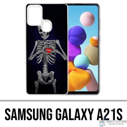 Coque Samsung Galaxy A21s - Coeur Squelette