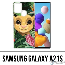 Coque Samsung Galaxy A21s - Disney Simba Bebe Feuilles
