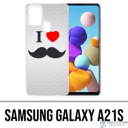 Samsung Galaxy A21s Case - Ich liebe Schnurrbart