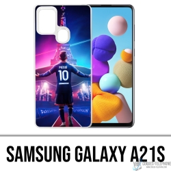 Coque Samsung Galaxy A21s - Messi PSG Paris Tour Eiffel
