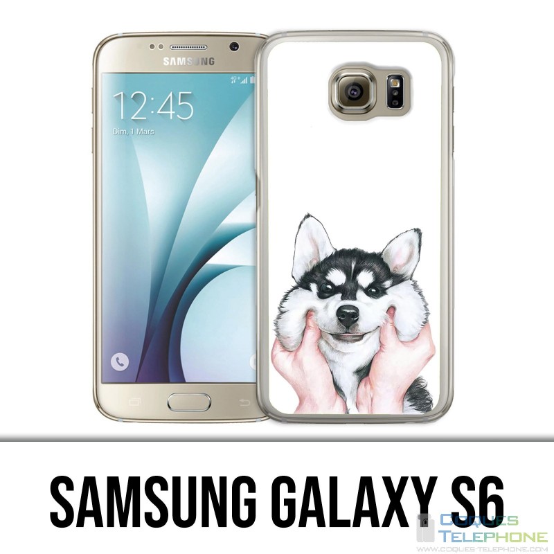 Coque Samsung Galaxy S6 - Chien Husky Joues