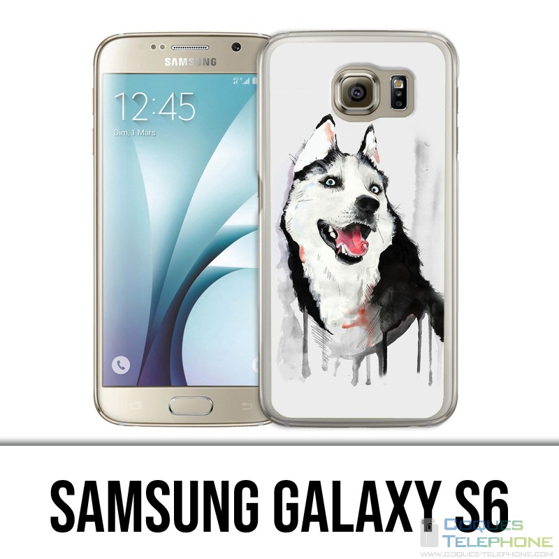 Samsung Galaxy S6 Case - Husky Splash Dog