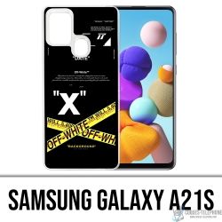 Samsung Galaxy A21s Case - Off White Crossed Lines